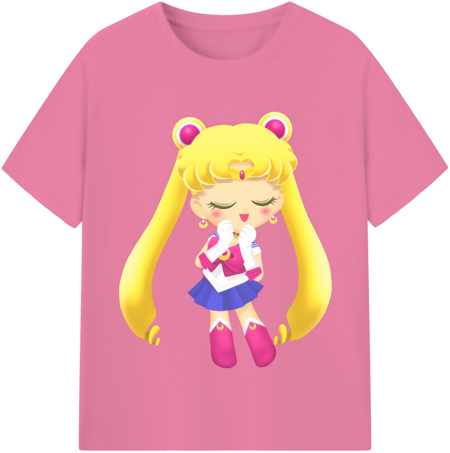 （画像用） 美少女戦士セーラームーン 月野 うさぎ つきの うさぎ Sailor Moon Tsukino Usagi 綿100％半袖Tシャツ（フロントプリント）